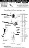 Engine, cam shaft, pistons, valves exploded diagrams